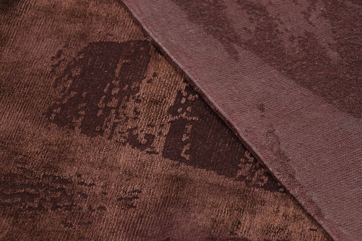 Rug & Kilim's Modern Geometric Rug in Burgundy Tones “Diamonds Vintage”, 8’3” x 9’9”
