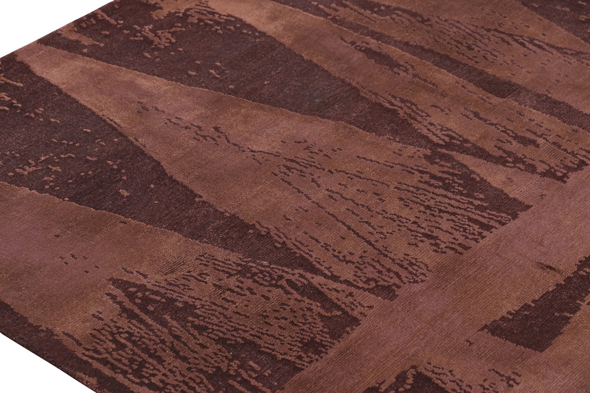 Rug & Kilim's Modern Geometric Rug in Burgundy Tones “Diamonds Vintage”, 8’3” x 9’9”
