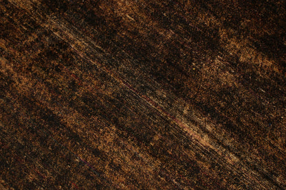 Rug & Kilim's Contemporary Textural Rug in Gold and Black Striae, 9'3" x 12'2"
