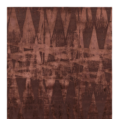 Modern Geometric Rug in Burgundy Tones “Diamonds Vintage”