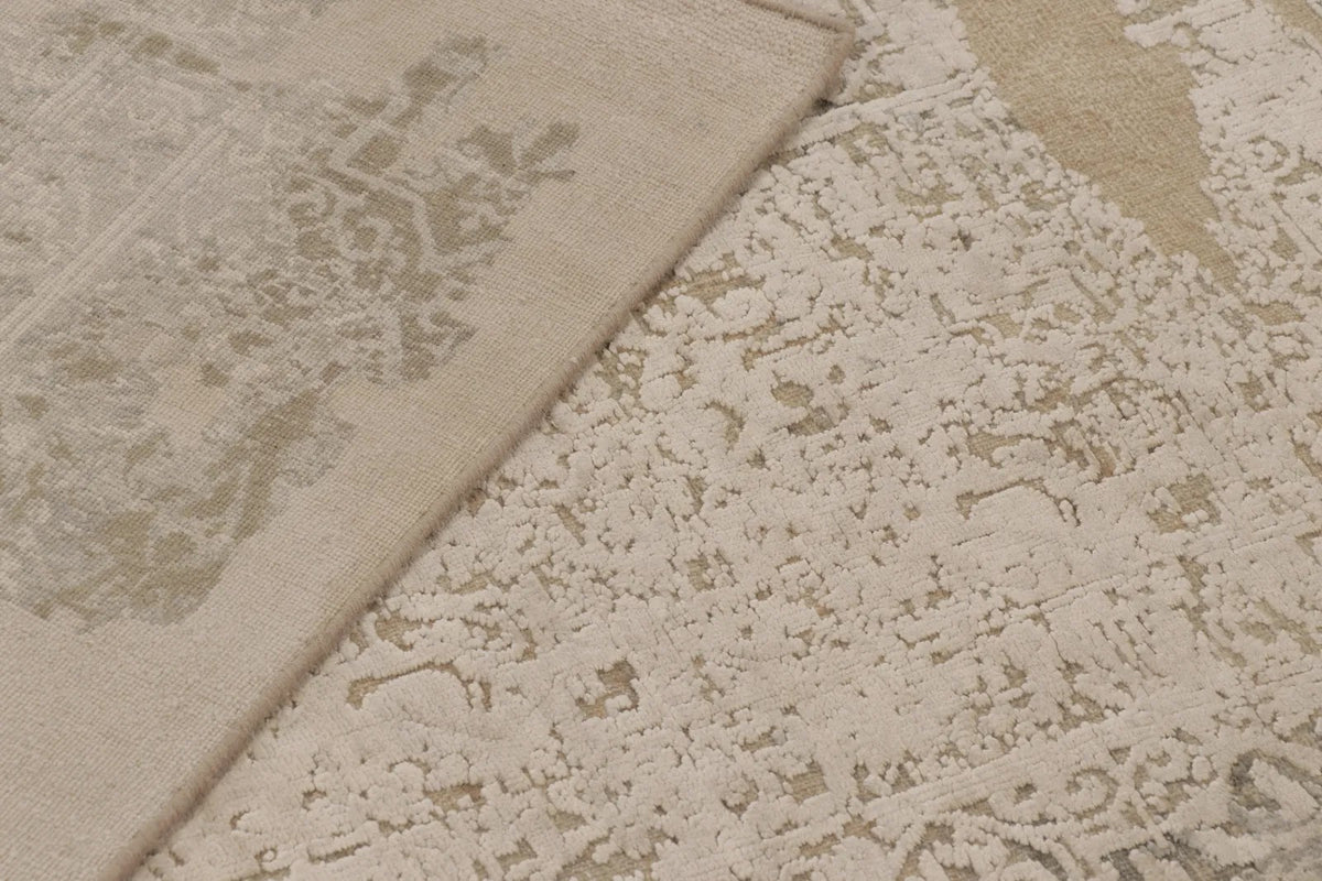 Rug & Kilim’s Modern Abstract Rug in Brown & Ivory with Fragmented Design, 9’ x 12’