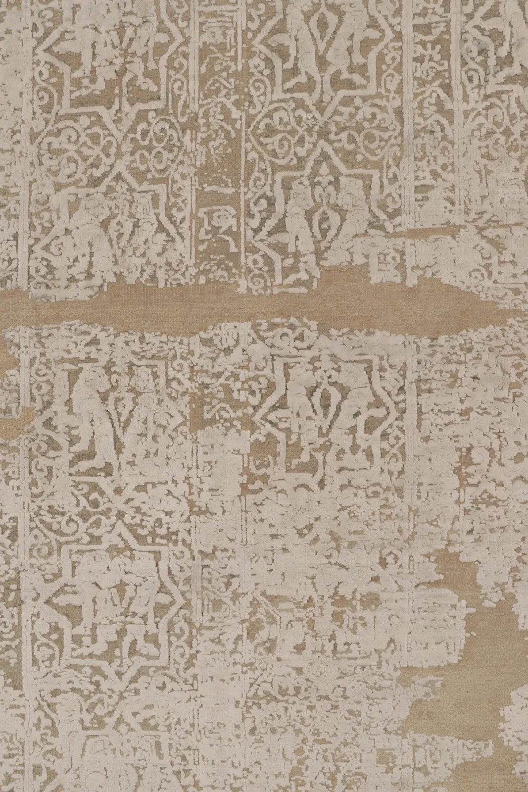 Rug & Kilim’s Modern Abstract Rug in Brown & Ivory with Fragmented Design, 9’ x 12’