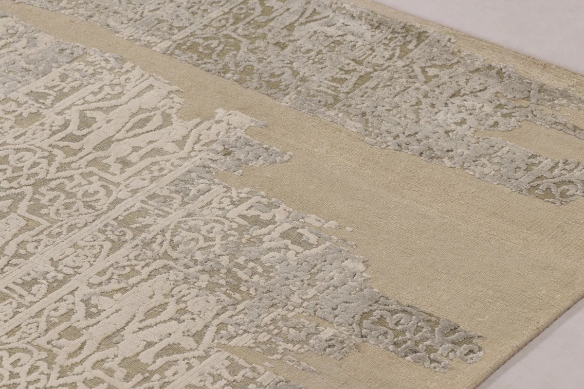 Rug & Kilim’s Modern Abstract Rug in Brown & Ivory with Fragmented Design, 9’ x 12’