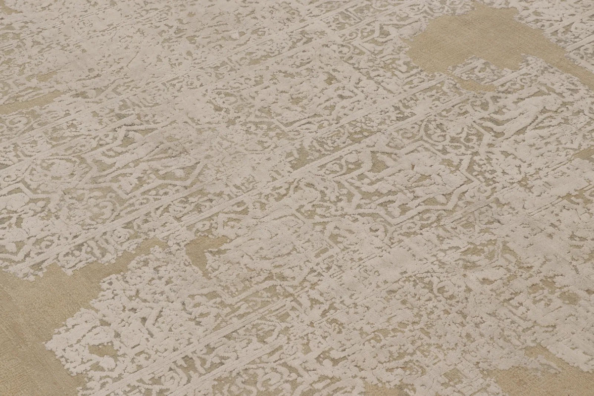 Rug & Kilim’s Modern Abstract Rug in Brown & Ivory with Fragmented Design, 9’ x 12’